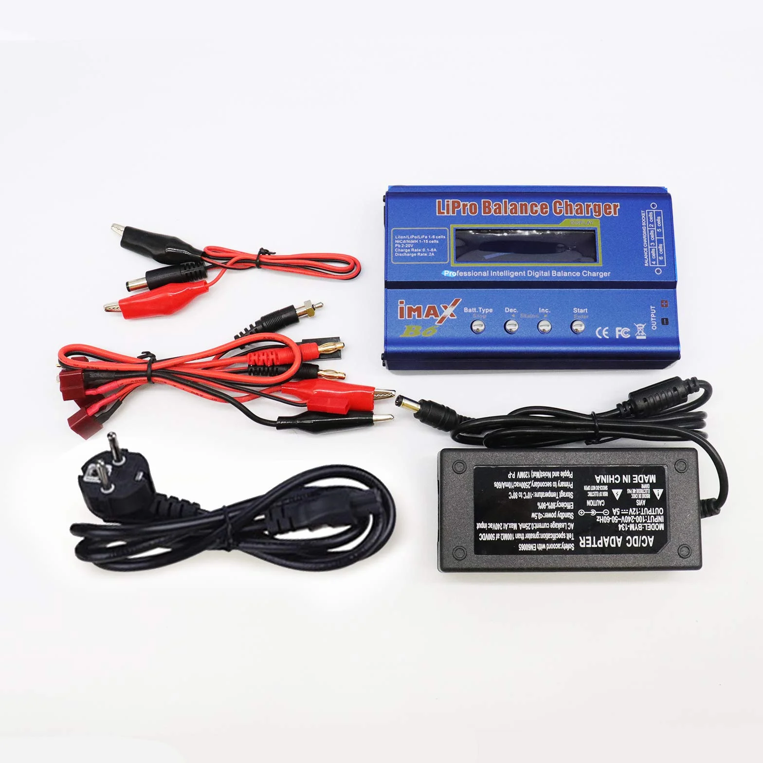 Cargador LiPo de 80 W 6A Balance Profesional Cargador de Alta Potencia para LiPo/Li-Ion/Life (1-6S), NiMH/NiCd (1-15S), Cargador RC de LED con Fuente de alimentación