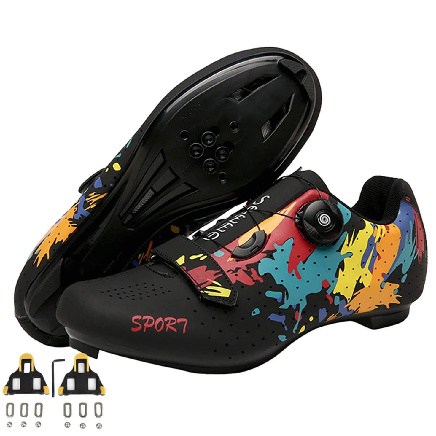 Zapatos de Ciclismo Unisex Adulto Compatibles con Pedal SPD-SL y SPD/Look KEO Cleats 36-47