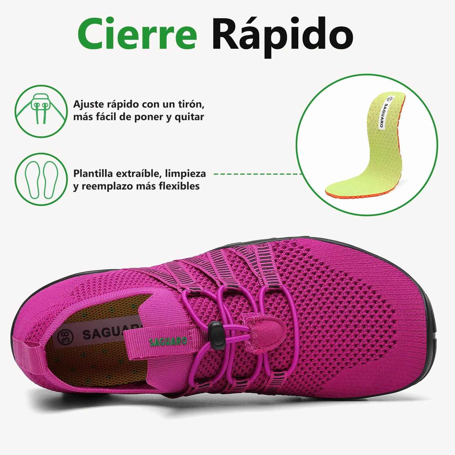 SAGUARO Zapatos de Agua Hombre Mujer Surf Antideslizante Secado Rápido