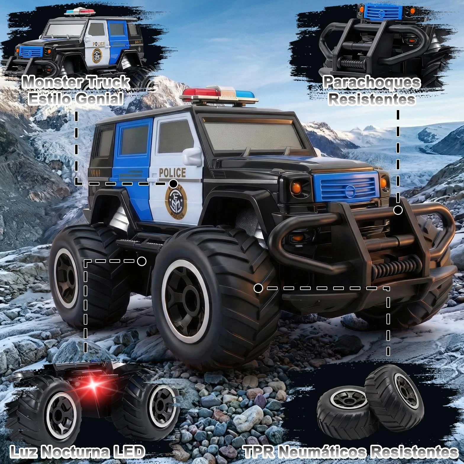 Pup Go Coche Teledirigido para Niños 3+ Años, Niños, Rápido RC Coche de Juguete, Coche Radiocontrol Coche de Policía Niña, Radio Control de Coches Juegos Regalos Cumpleaños