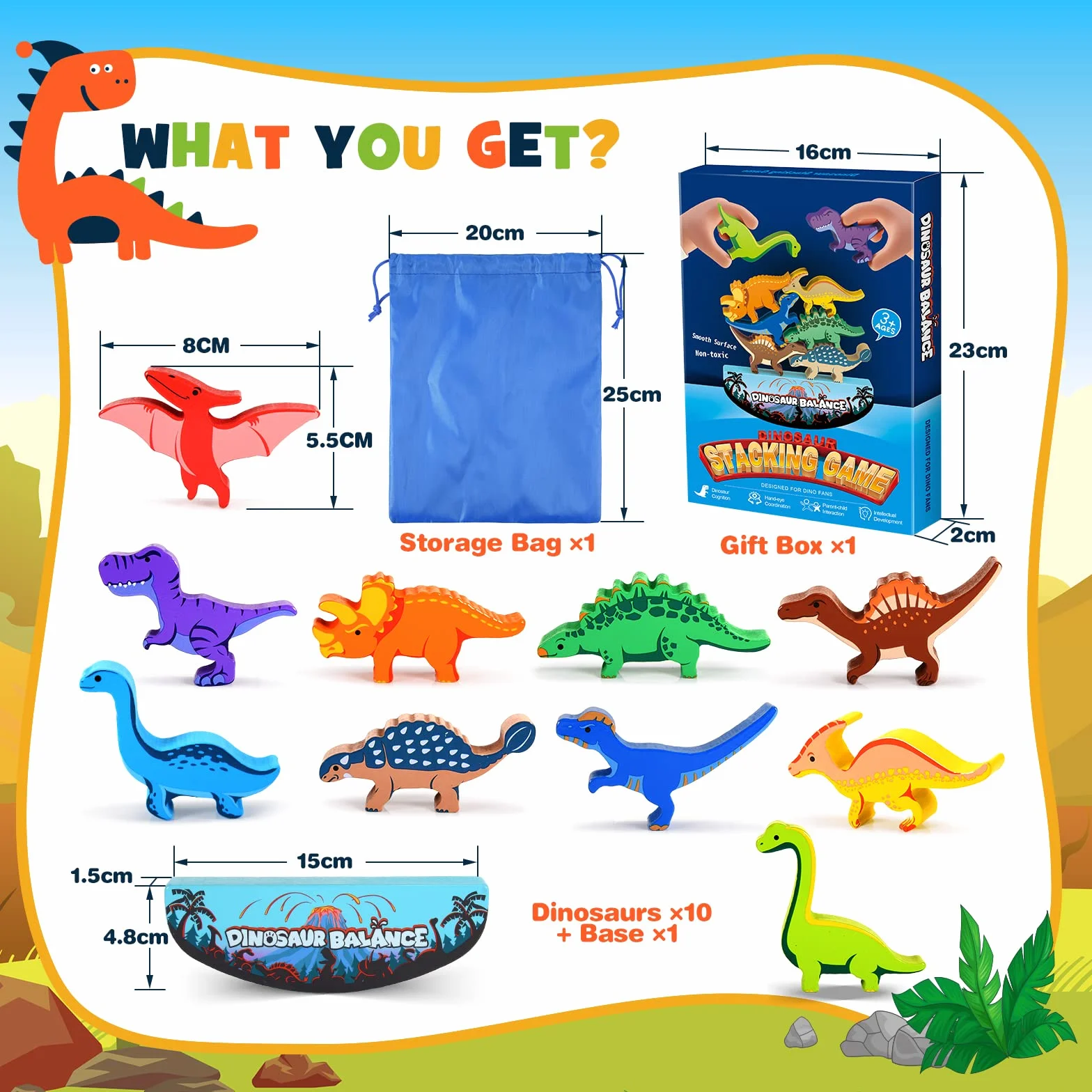 DejaNard Juguetes de Madera Dinosaurios Montessori Regalo Niño Niña 3-6 Años