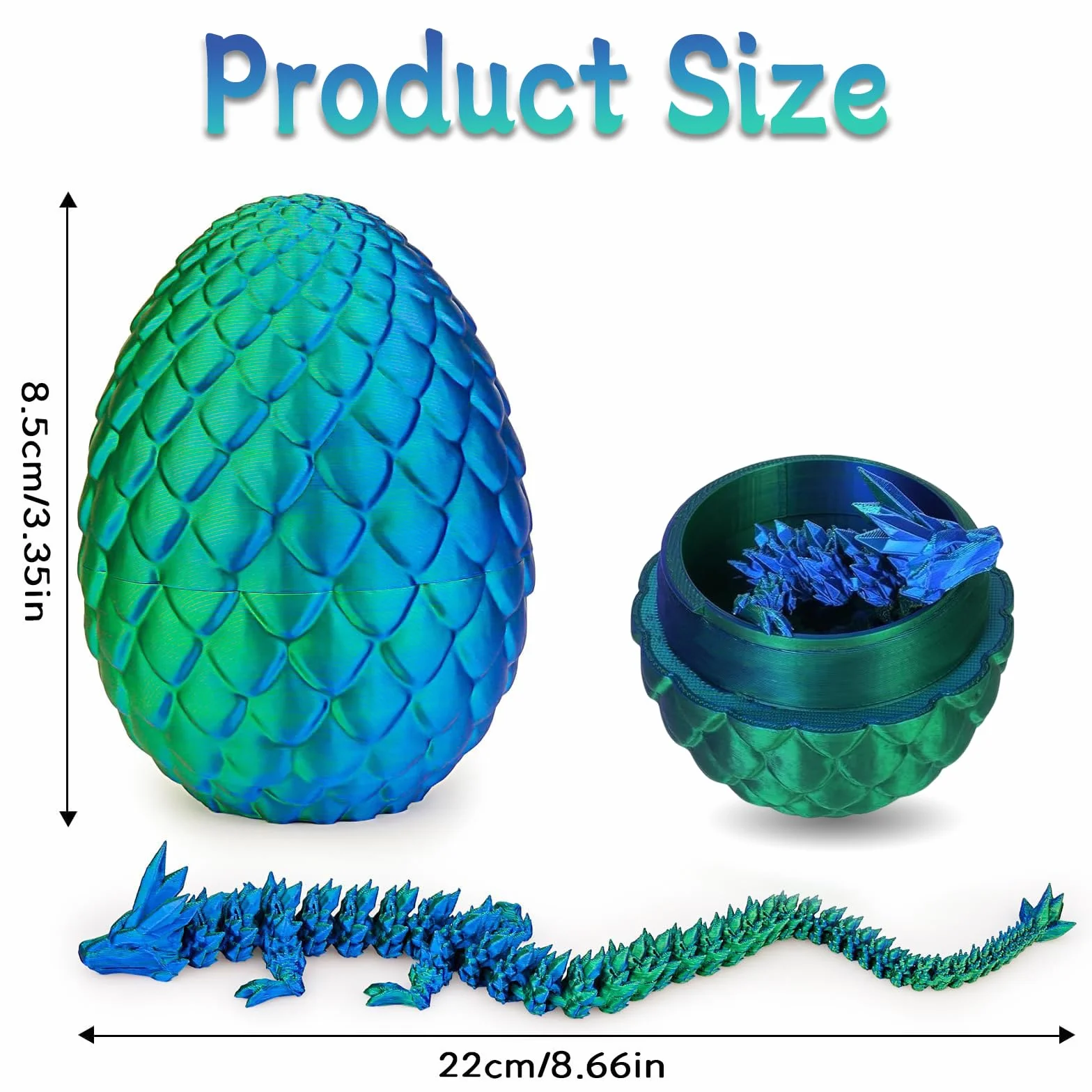 4 Piezas de Dragón Impreso en 3d, Juguete de Móvil de Huevo de, Adecuado para Entusiastas del Dragón Infantil y Coches, Oficinas,Juguetes de Escritorio de Casa