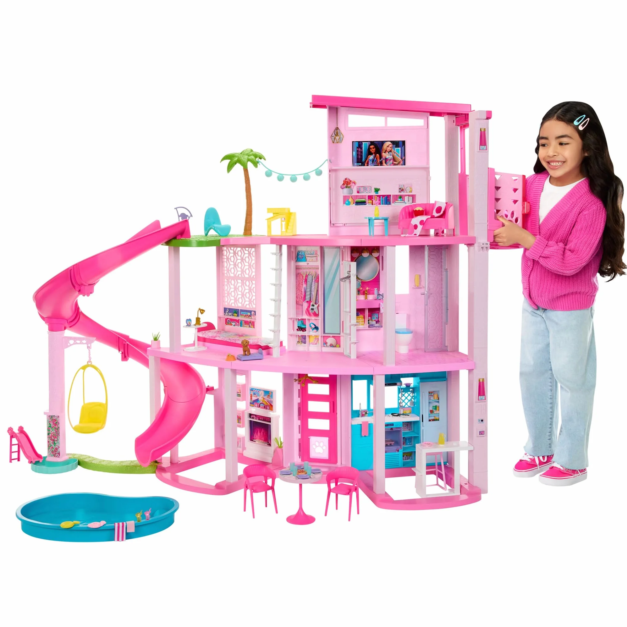 Barbie Dreamhouse 2023 Casa para muñecas de Juguete de 3 Plantas con +75 Muebles y Accesorios, +3 años (Mattel HMX10)