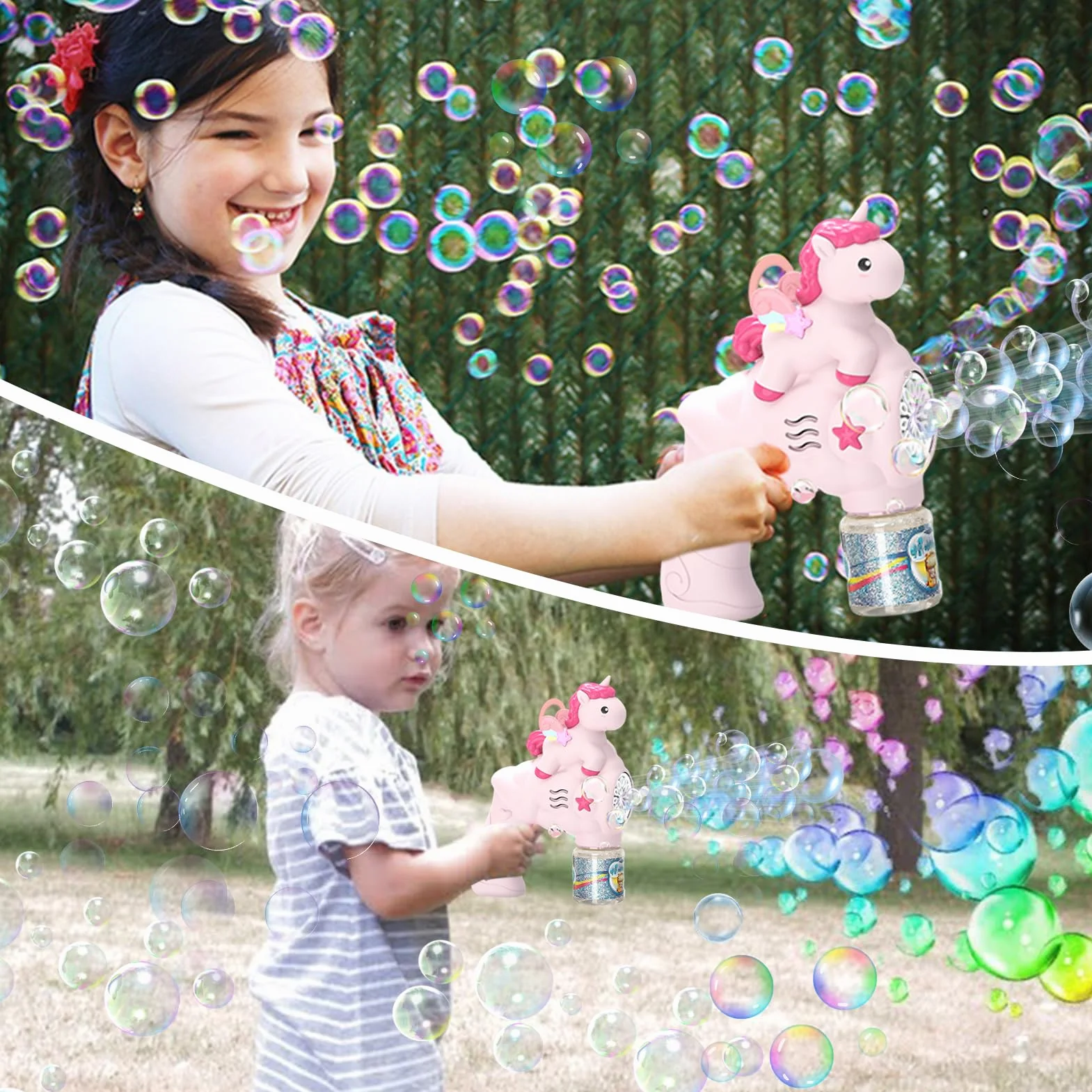 Pistola de Burbujas,Máquina de burbujasde Unicornio,Pistola Burbujas de jabon niños,Pistola de Burbujas automática,Máquina Automática Pompas de Jabón,para Niños,Adultos,Cumpleaños,Juguete de Verano