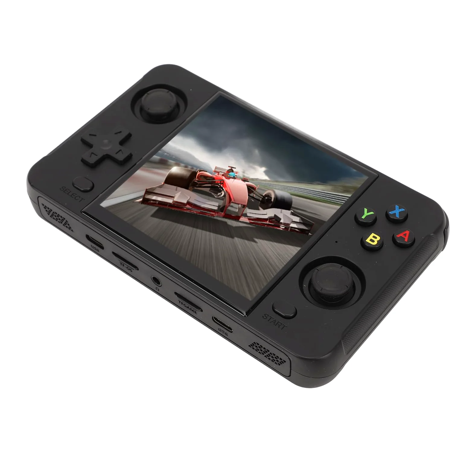 Consola de Juego de Mano Retro Joystick Dual de 4 Pulgadas IPS Pantalla HD Salida 2 Jugadores Jugo en Línea Consola de Juegos Portátiles para Viajeros (Black)