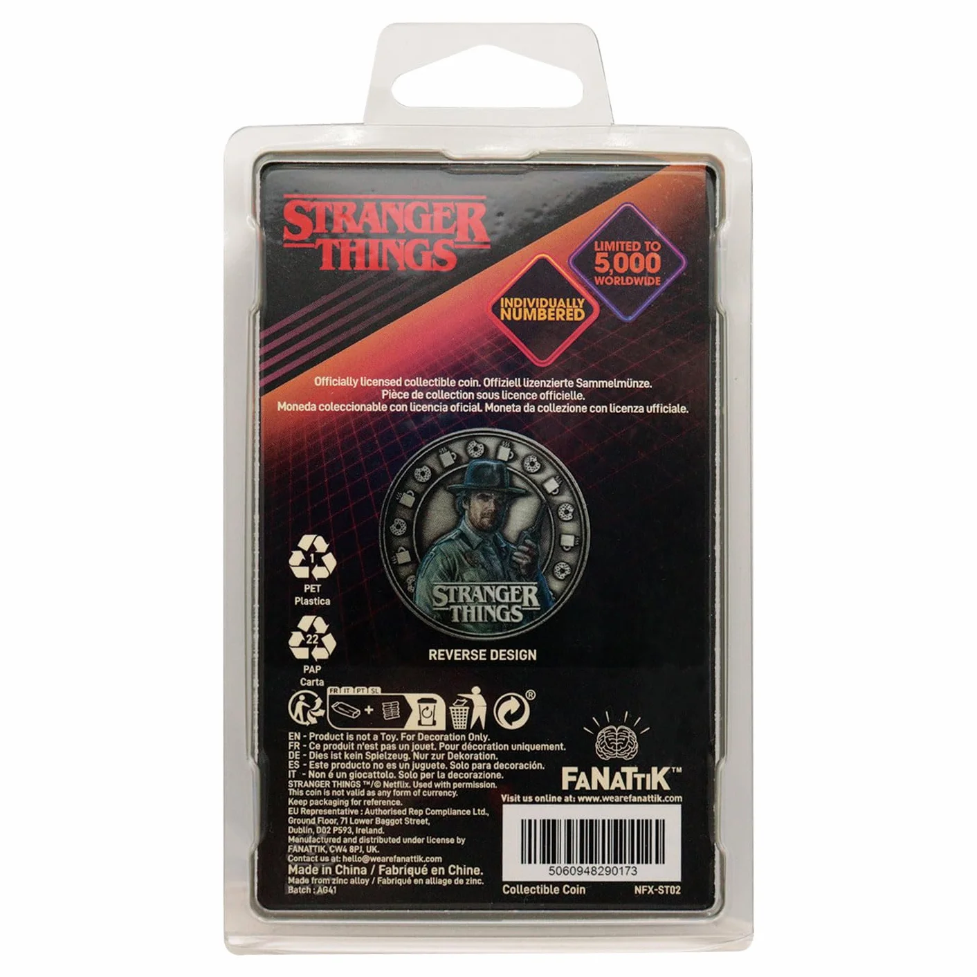 FaNaTtik Stranger Things Eleven and Hopper - Moneda coleccionable