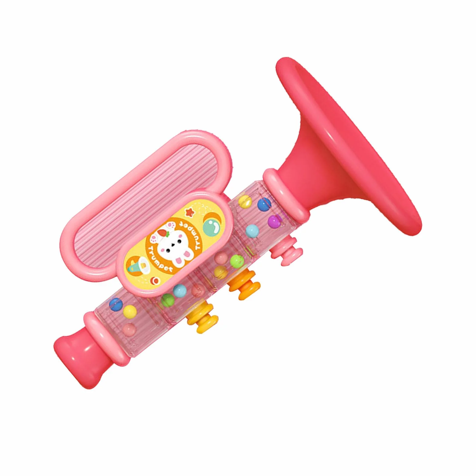 Hidyliu Juguete de Trompeta para bebé, Diseño de Dibujos Animados Adorable, Mini Trompeta Multifuncional para Educación Temprana, Material: ABS (Rosa)