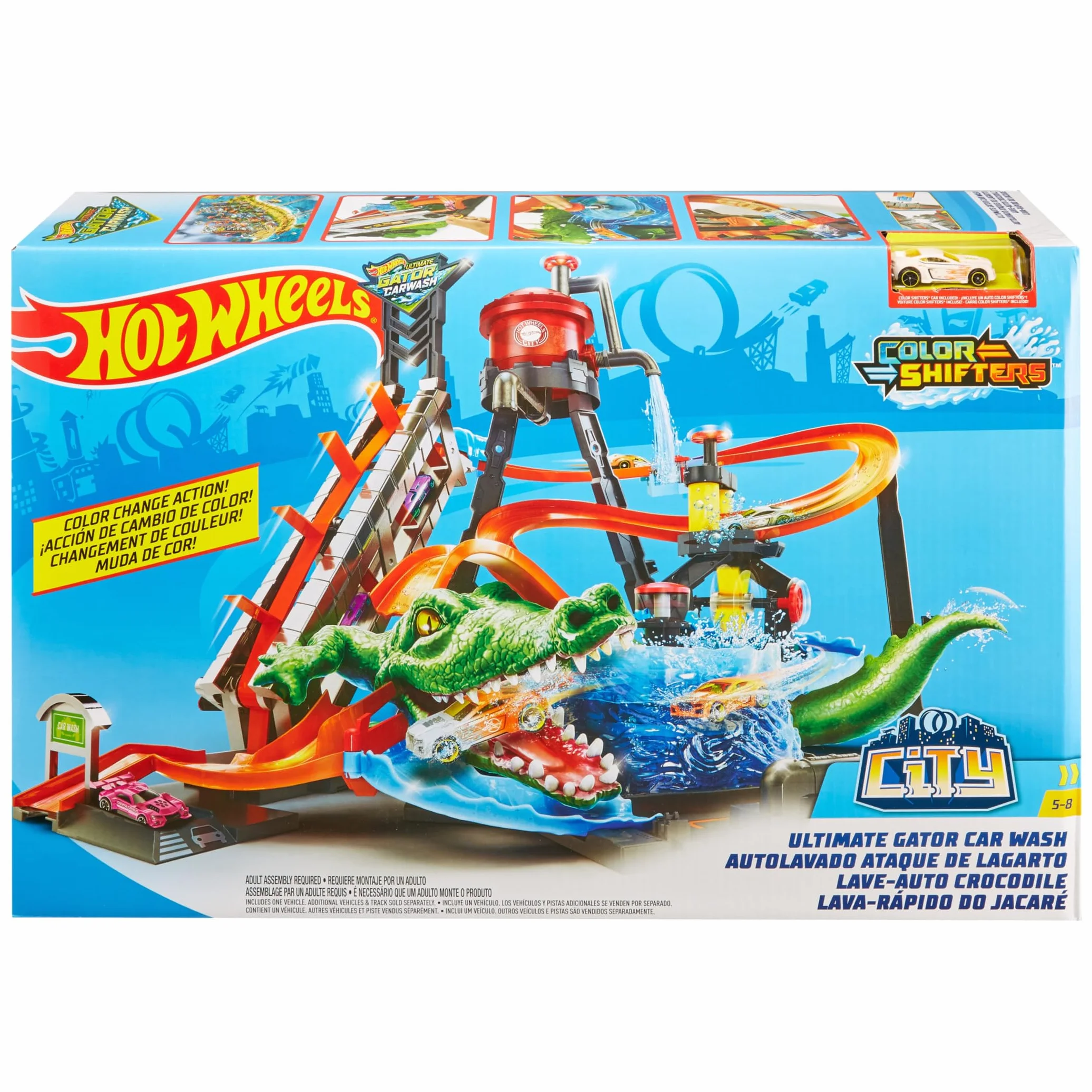 Hot Wheels Cocodrilo Destructor, pista de coches de juguete (Mattel FTB67)
