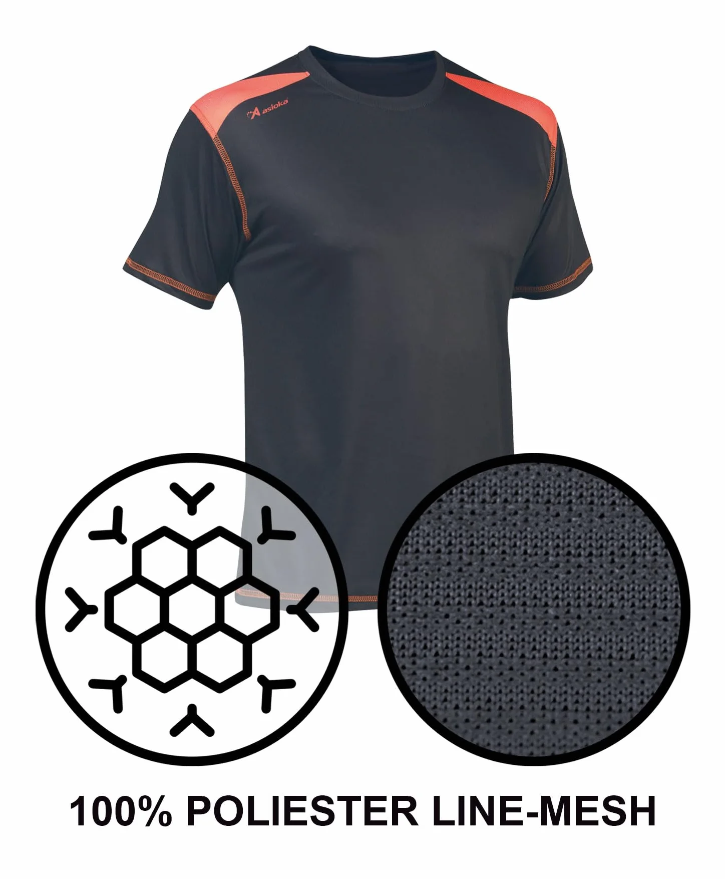 ASIOKA 182/17 Camiseta técnica combinada de manga corta para Adultos