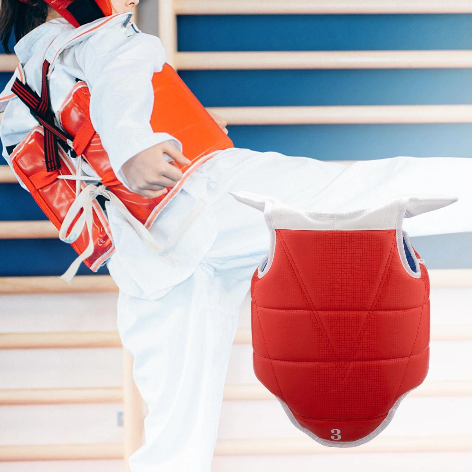 Chaleco Protector Reversible de Taekwondo, Protector de Pecho Ajustable para Mujeres, Hombres, Niños