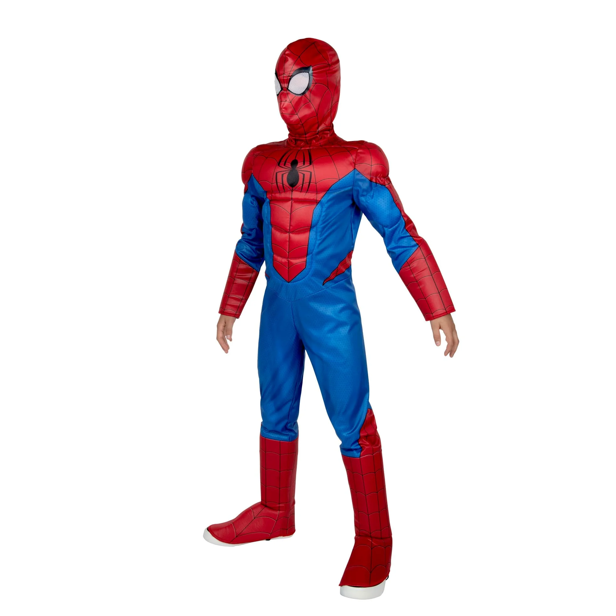 MARVEL Boys Deluxe Iron Spider Man Costume, Kids Spiderman Integrated Suit for Children, Costumes - Officially Licensed Small