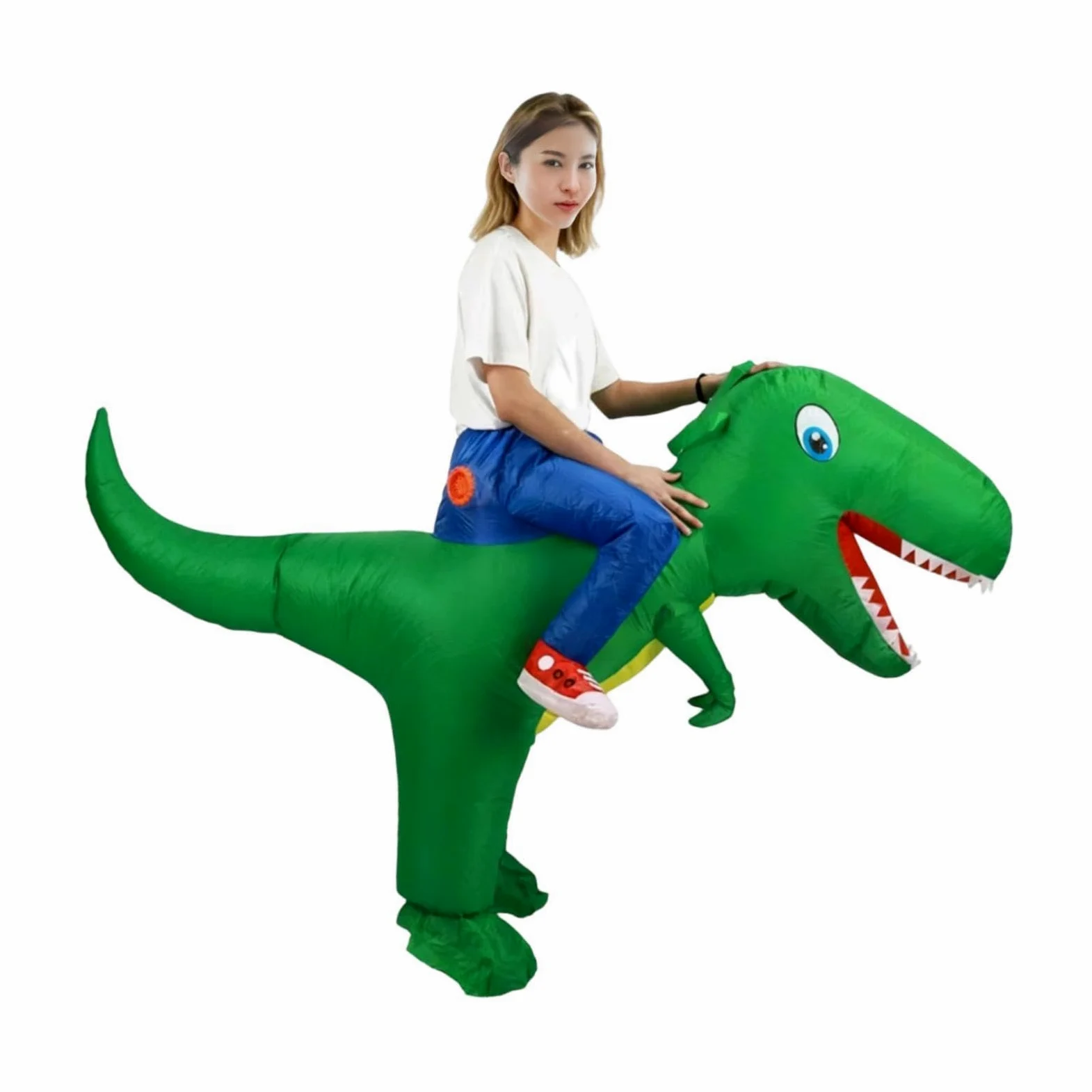 F Fityle Disfraz inflable dinosaurio cuerpo completo, disfraz fiesta elegante, cosplay para actuación en