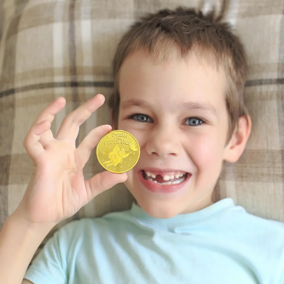 NLR Monedas Hada de Dientes [4 Unidades] Hada de Dientes Monedas Experiencia para el Diente perdido Niños