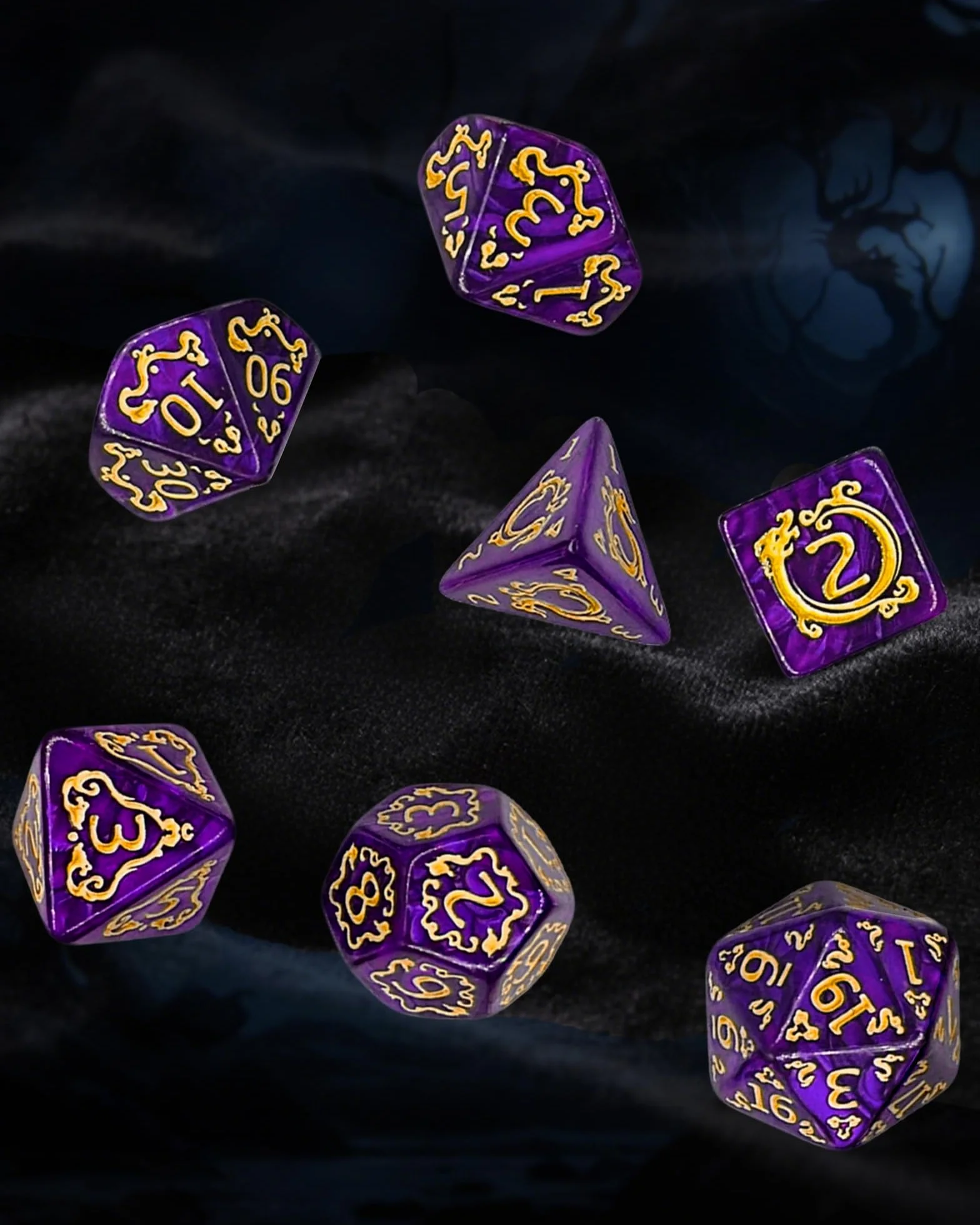 Juego de Dados Poliédricos, 35 Piezas - 5 Sets de Dados de rol con 1 Bolsa para Dungeons and Dragons D&D RPG MTG Juegos de Mesa, Incluye D20, D12, D8, D6, D4, D10 (0-9) y D10 (00-90)