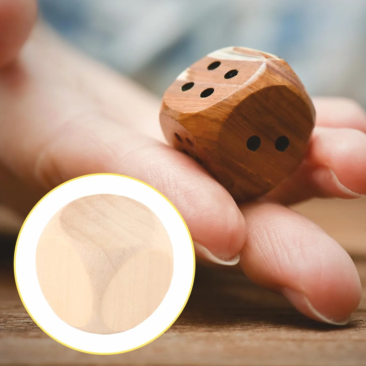 Sarini 10 Dados De Madera De 20 Mm, Redondos, Lisos, De Seis Caras, Sin Pintar, Para Enseñanza DIY, Recursos Creados, Enseñanza De Juegos.