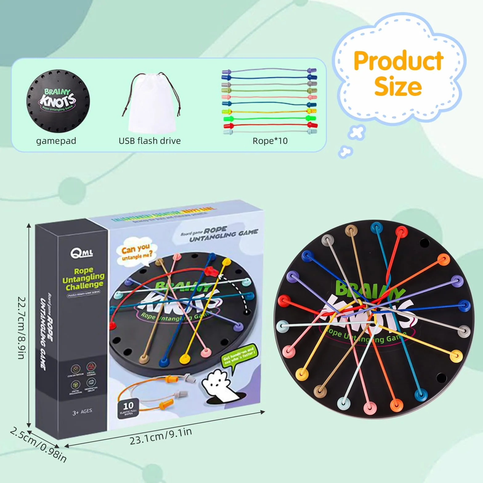 Brainy Knots Rope Challenge Puzzle Interactive Logic Game for Kids 3+ Adults
