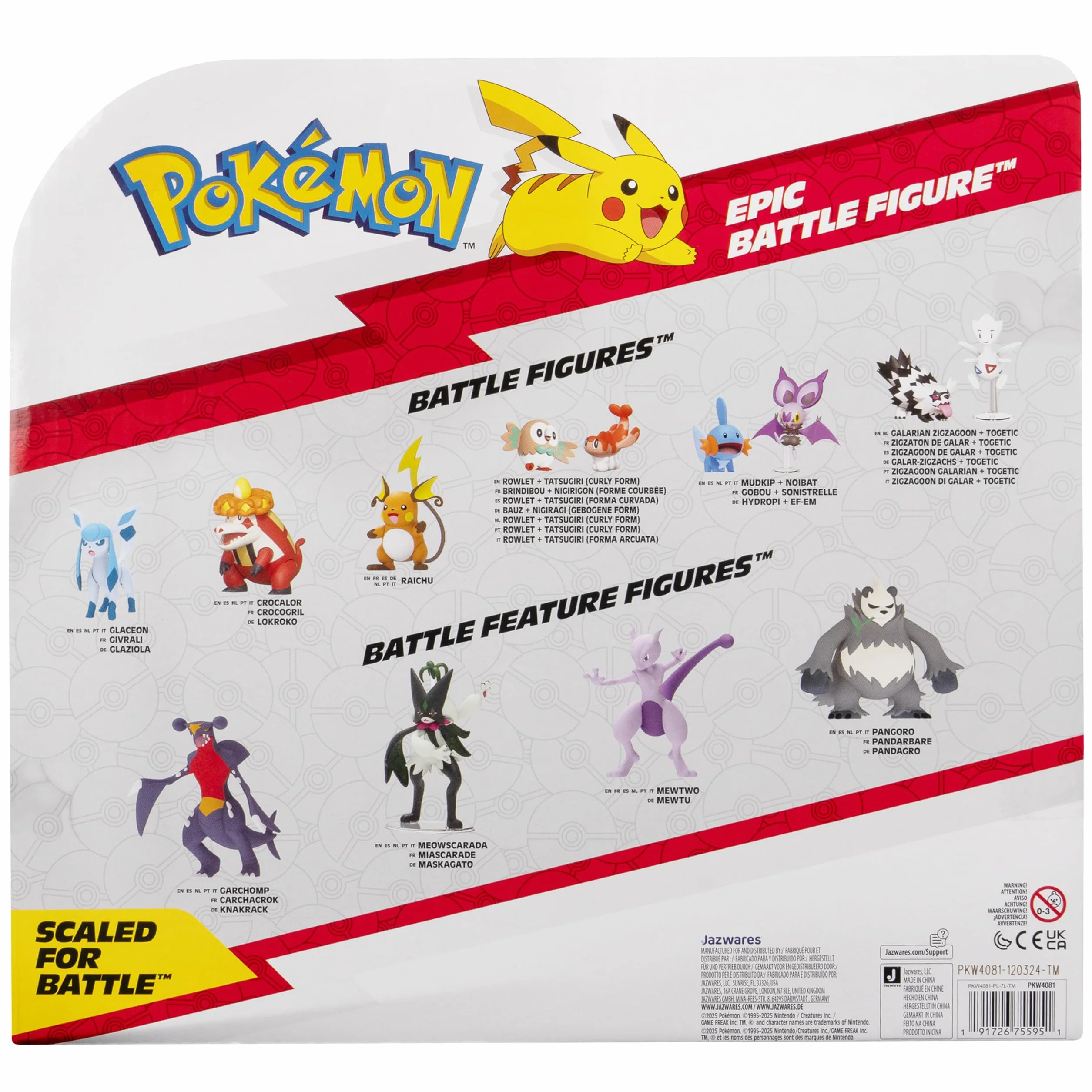 Pokémon Skeledirge - Figura de Batalla épica articulada de 12 Pulgadas con Soporte de exhibición