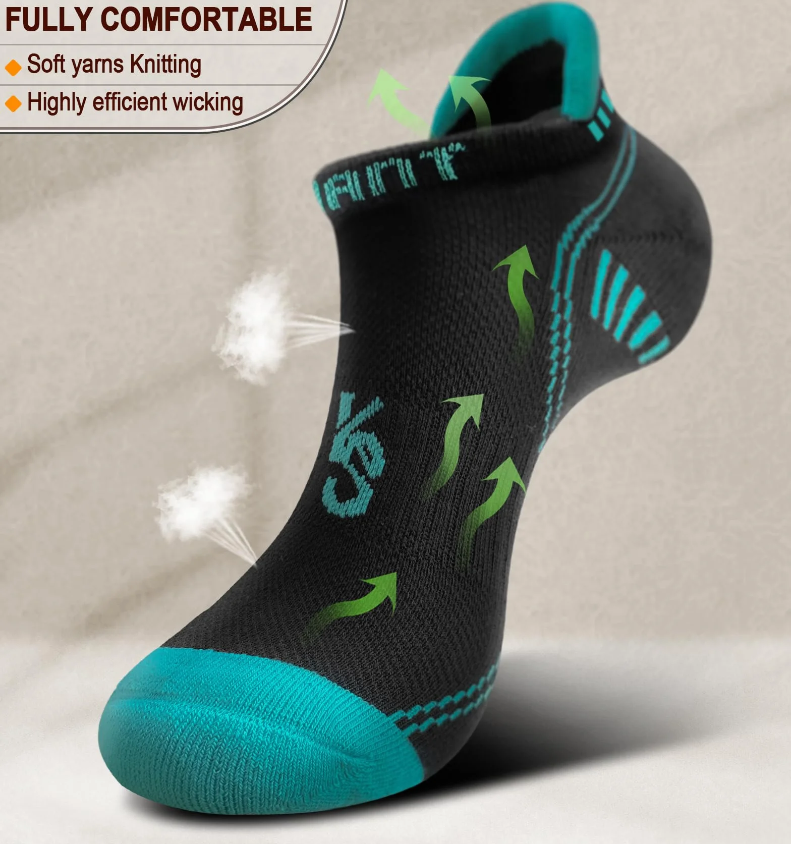 KEMISANT Calcetines Tobilleros Hombre 6 Pares, Calcetines Cortos Deporte Running Ciclismo