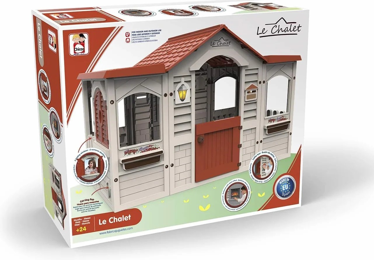 Chicos Le Chalet Gran Casita Infantil Exterior Interior 159cm x 103cm x 104cm