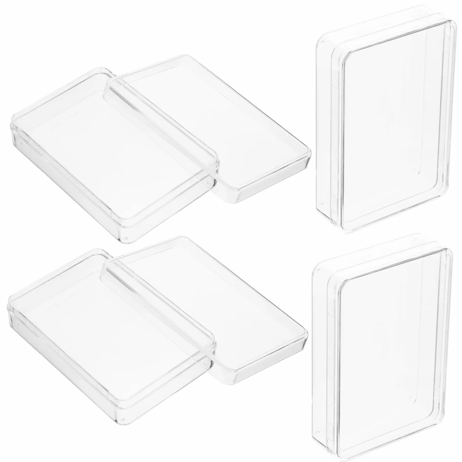 Toyvian 8piezas Caja De Almacenamiento para Cartas De Poker Estuche De Plástico Transparente Tapa Organizador Compacto para Barajas