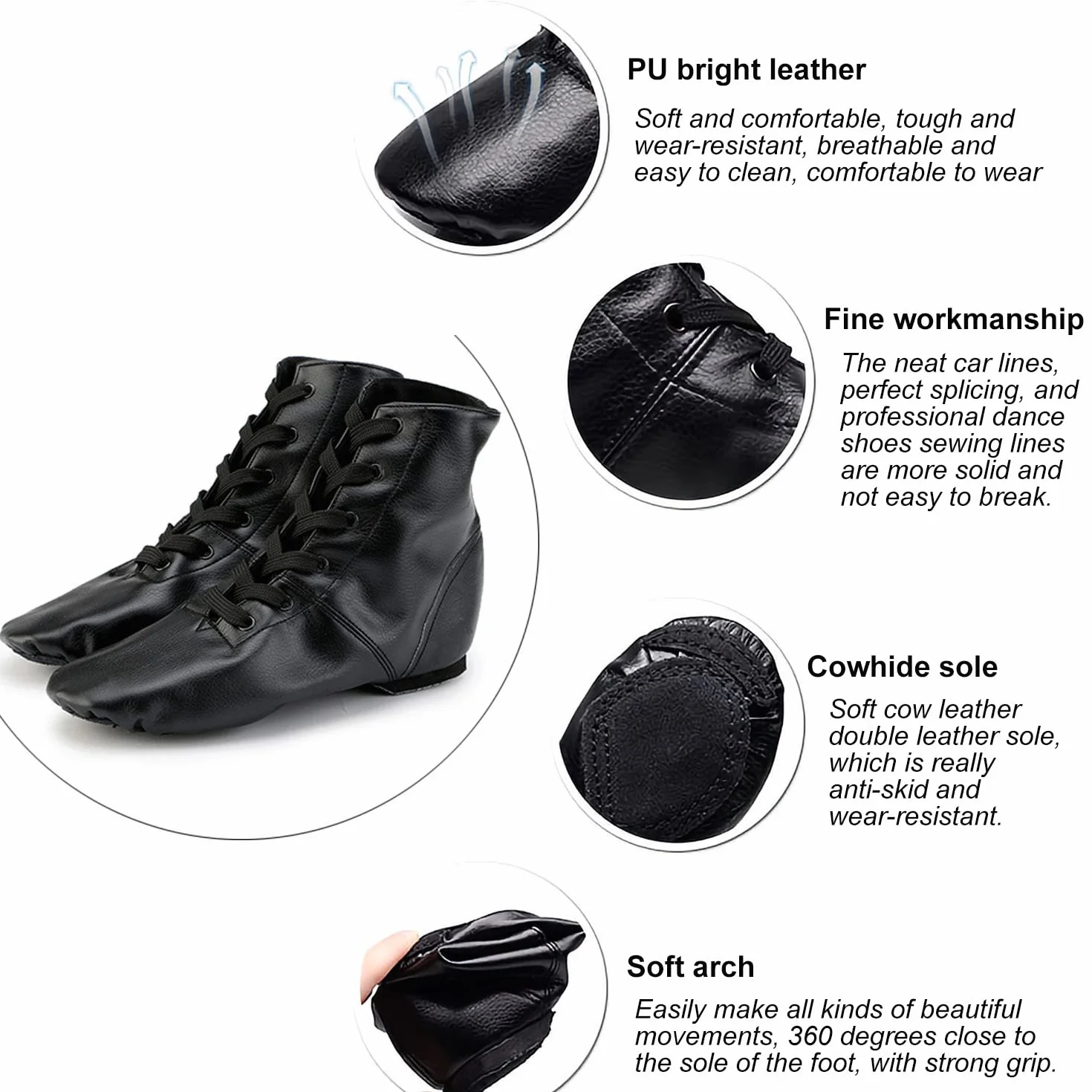 Zapatos de Ballet PU Cuero Adultos Mujer Danza Moderno Jazz Gimnasia
