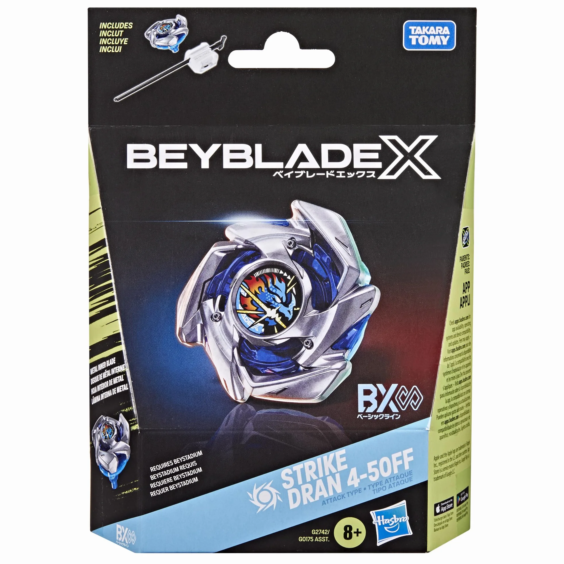 Beyblade X Strike Dran 4-50FF Bx Infinity Kit Inicial con Top Takara Tomy Tipo Ataque y Lanzador