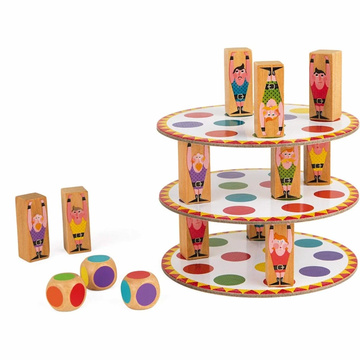 Janod - Acrobat' - Juego de Habilidad y Estrategia, Juegos de Mesa para Niños, Concentración y Motricidad Fina, para 2 Jugadores O Más - Desde Los 5 Años, J02757