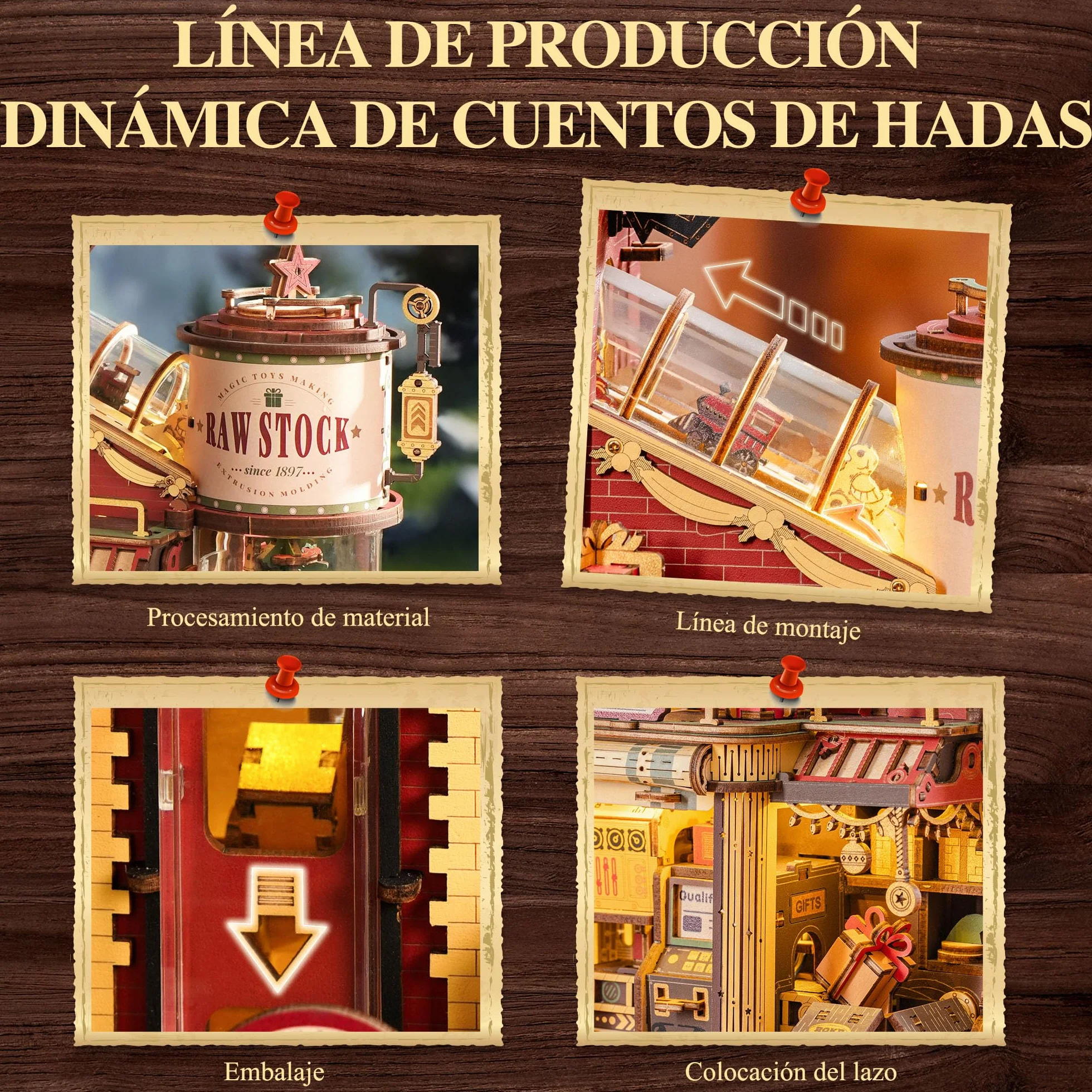 ROKR Puzzle 3D Madera Dream Gift Factory Maquetas para Construir Adultos Regalos de Pascua Navidad Caja de música EAB01