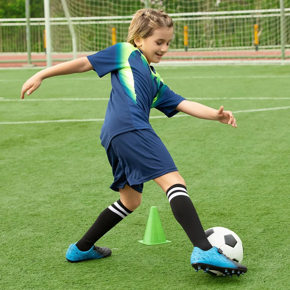 JABASIC Kids Firm Ground Botas de Fútbol para Niños y Niñas