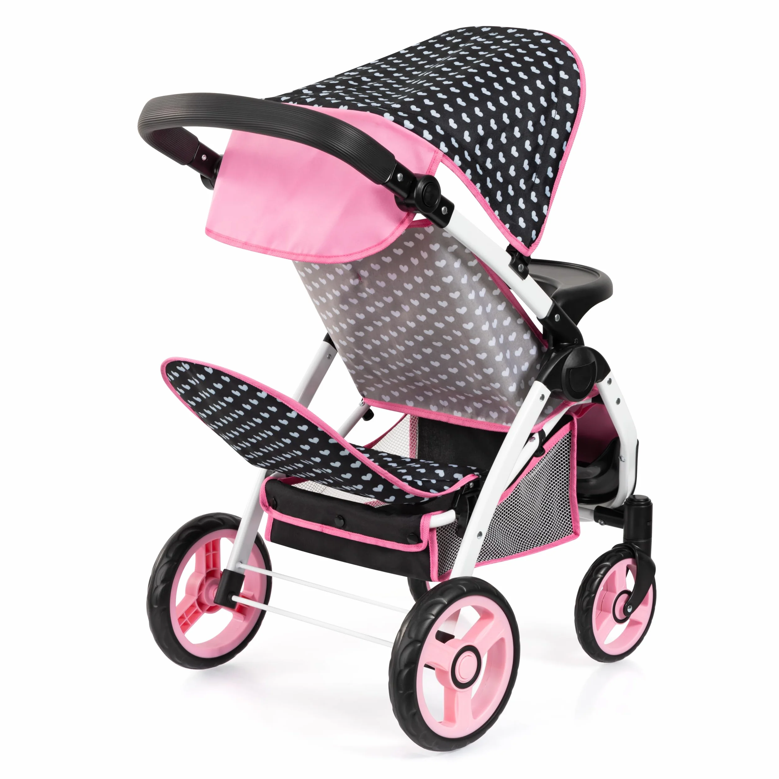 Bayer Design 39460AA Cochecito de muñeca gemelas Carrito Doble Altura Regulable