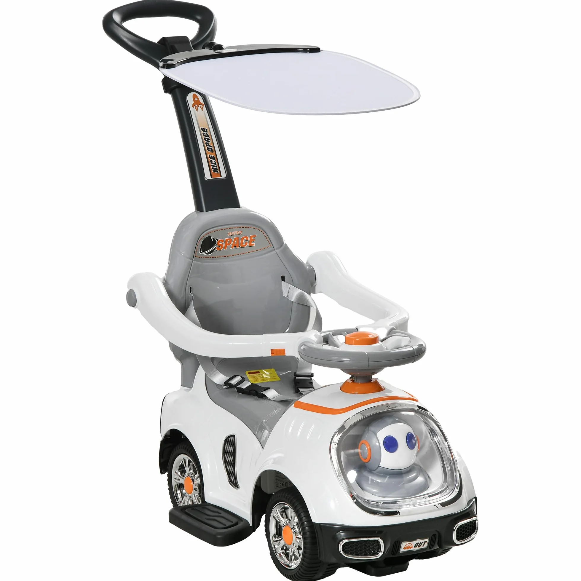 AIYAPLAY Coche Correpasillos 3 en 1 para Niños 12-36 Meses, Blanco