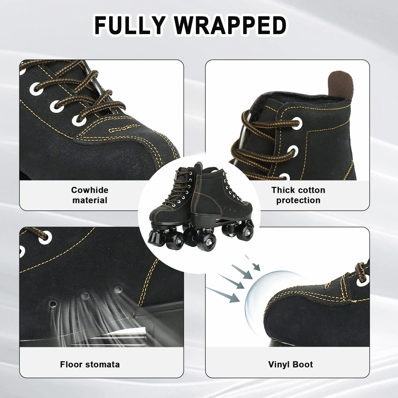 Patines de doble fila ajustables cuatro ruedas exteriores talla 4.5-10.5
