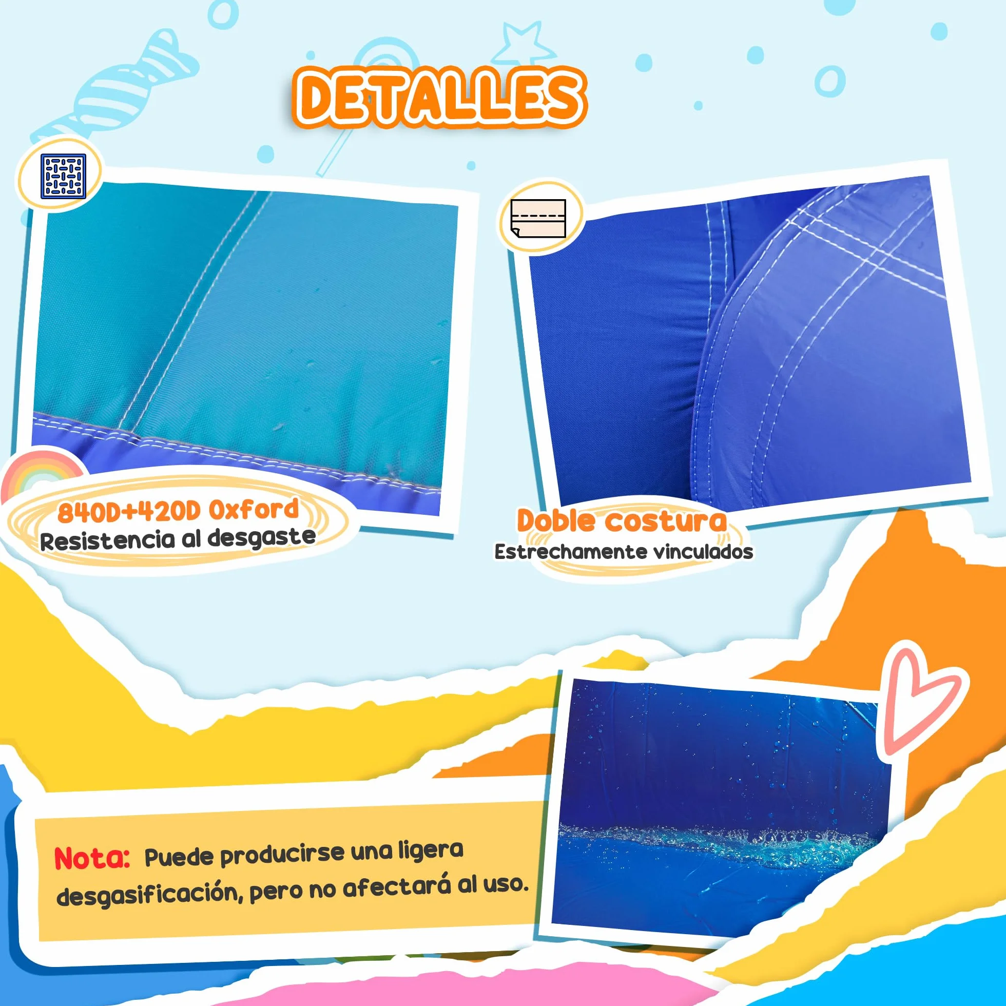 AIYAPLAY Castillo Hinchable con Soplador 5 en 1 Parque Acuático Hinchable para Niños con Tobogán Piscina de Chapoteo Escalada y Cañón de Agua para Exterior Interior 360x250x195 cm
