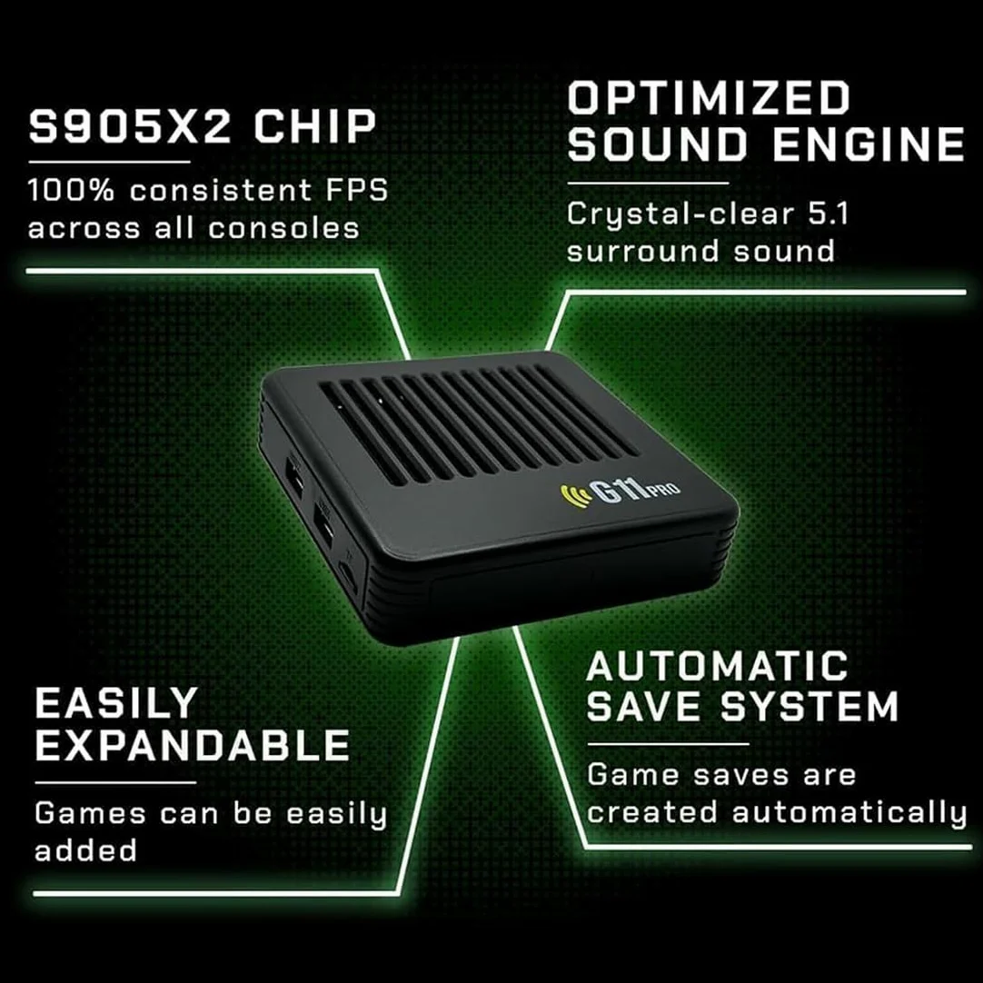 G11 Pro Game Box, All8bit G11 Pro 100000 Games, 2.4G Wireless Dual Controller, 100,000 Retro Games, Plug and Play Video Games, Comes with 4 Wireless Dual Controllers (256G（4 Handles）)
