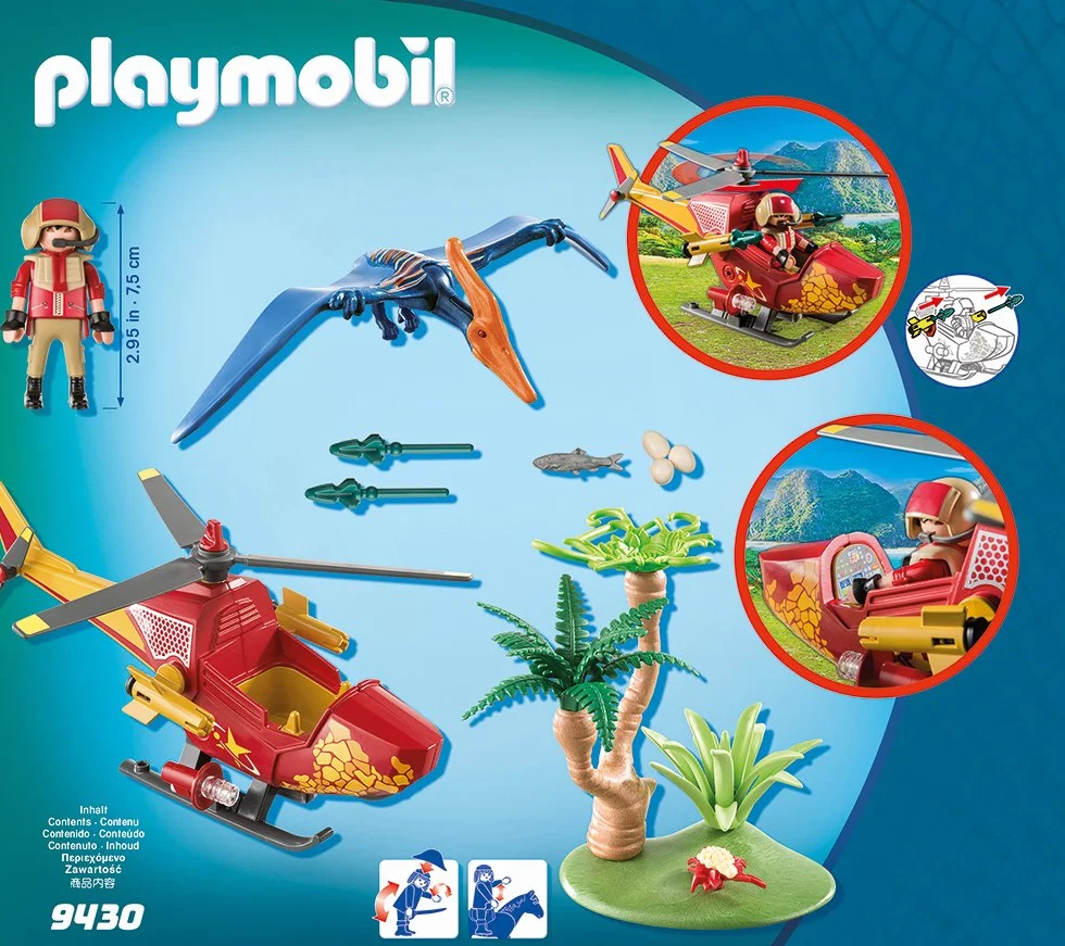 PLAYMOBIL Dinos 9430 Helicóptero con Pterosaurio, A partir de 4 años