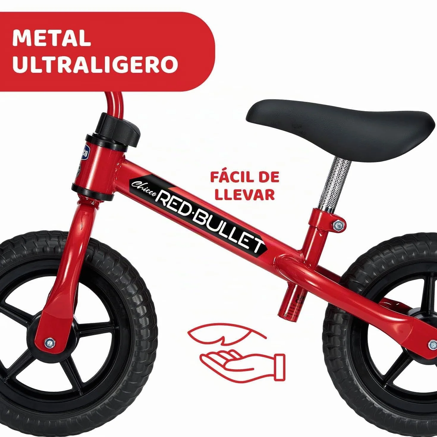 Chicco Bicicleta Niño 2 años, Bicicleta Sin Pedales, 2-5 Años, hasta 25 kg, Bici Sin Pedales, para Aprender a Mantener el Equilibrio, Manillar y Sillín Ajustables, Juguetes, Regalo Niño 2 años, Rojo
