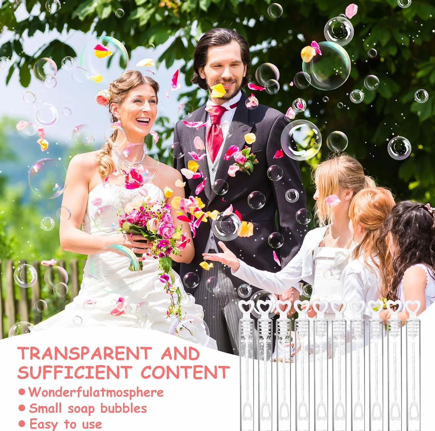 60 Pompas de Jabón para Bodas,Blanco Mini Varitas de Burbujas,Pomperos Boda con Asa en Forma de Corazón,Decoración Burbujas para Bodas,Bautizos,Cumpleaños,San Valentín,Fiesta