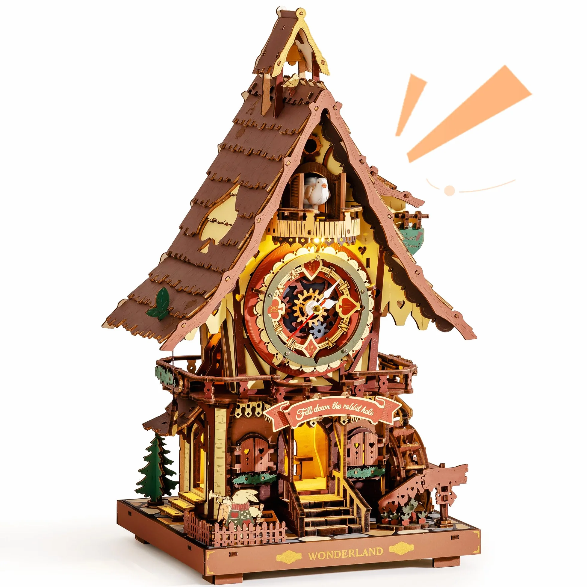 ROKR Puzzle 3D Madera Reloj de Cuco Maquetas para Construir Rompecabezas adultosAdultos Regalos Originales para Mujer Hombre Vendimia LC901C