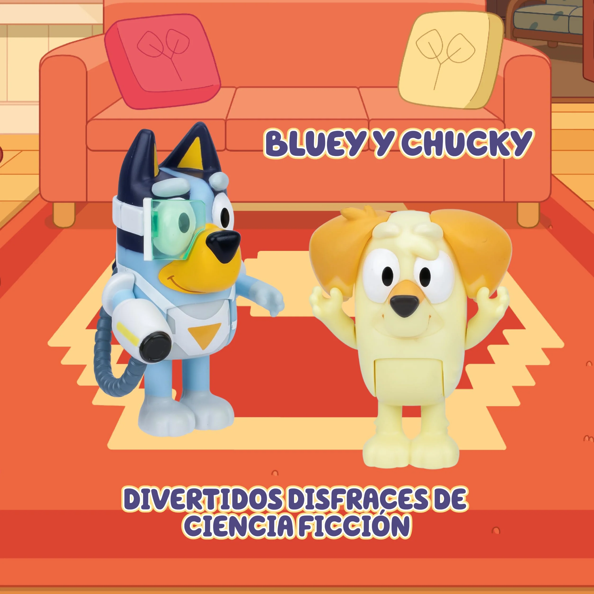 Bluey Pack 2 Figuras Surprise Blaster, Figuras Articuladas Amigos Preparados para IR de Aventuras, Muñecos de la Serie Infantil, Juguetes Exclusivos, Famosa (BLY91210)
