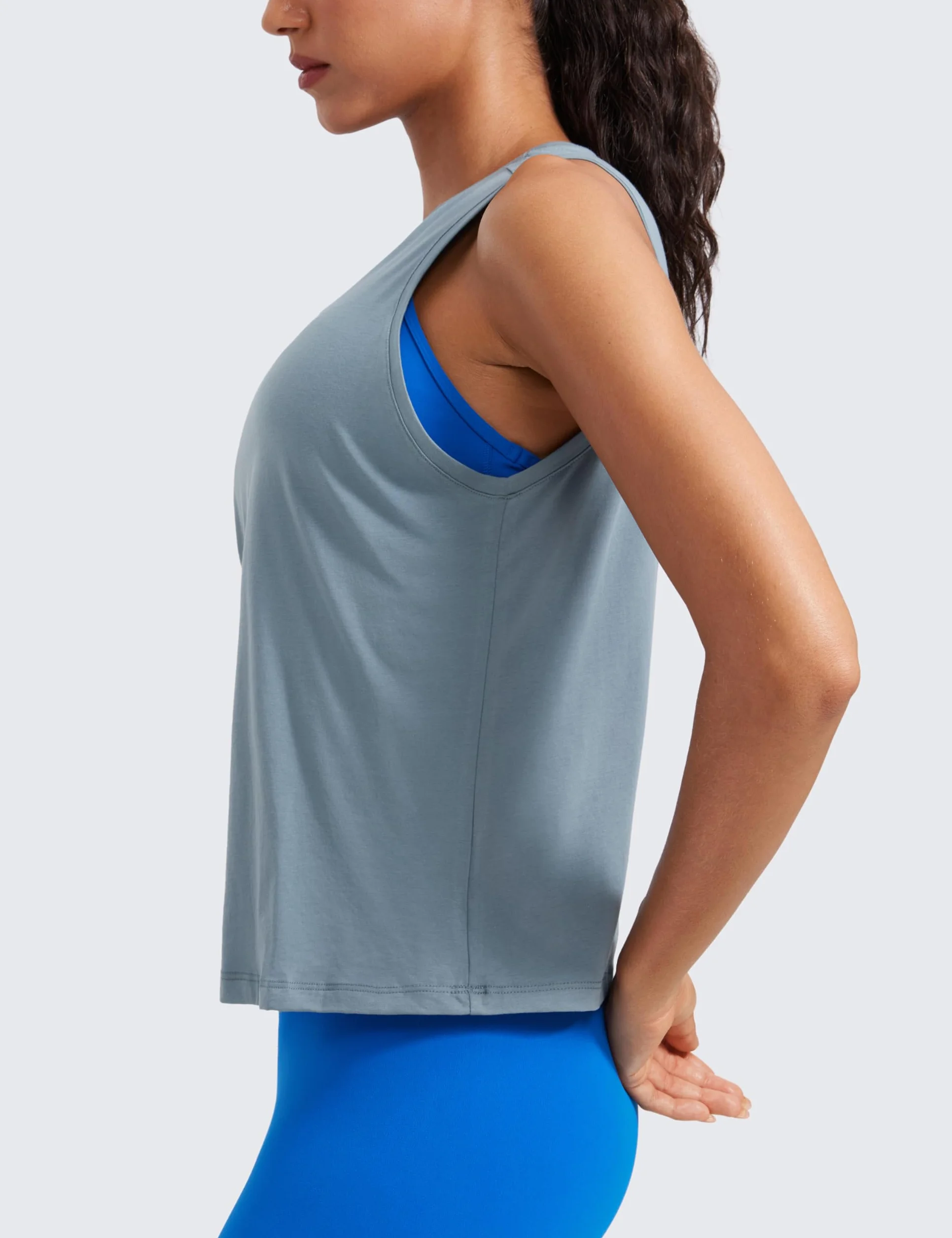 CRZ YOGA Mujer Camiseta Tirantes Sin Mangas Pima Algodón Ejercicio Gimnasio Yoga Running