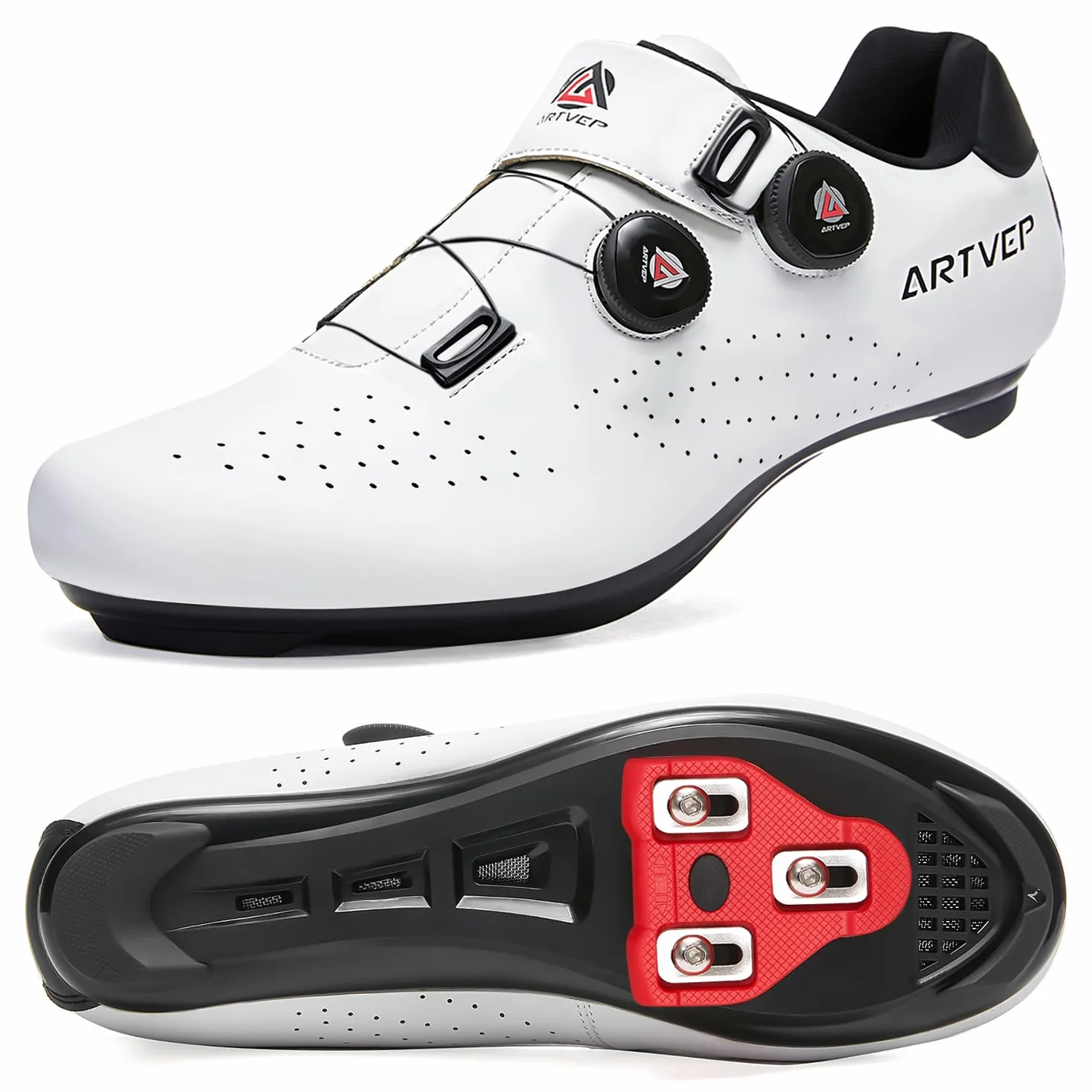 Zapatillas de Ciclismo para Hombre Mujer compatibles Look SPD SPD-SL Delta Cleats Bicicleta Carretera Interior Exterior