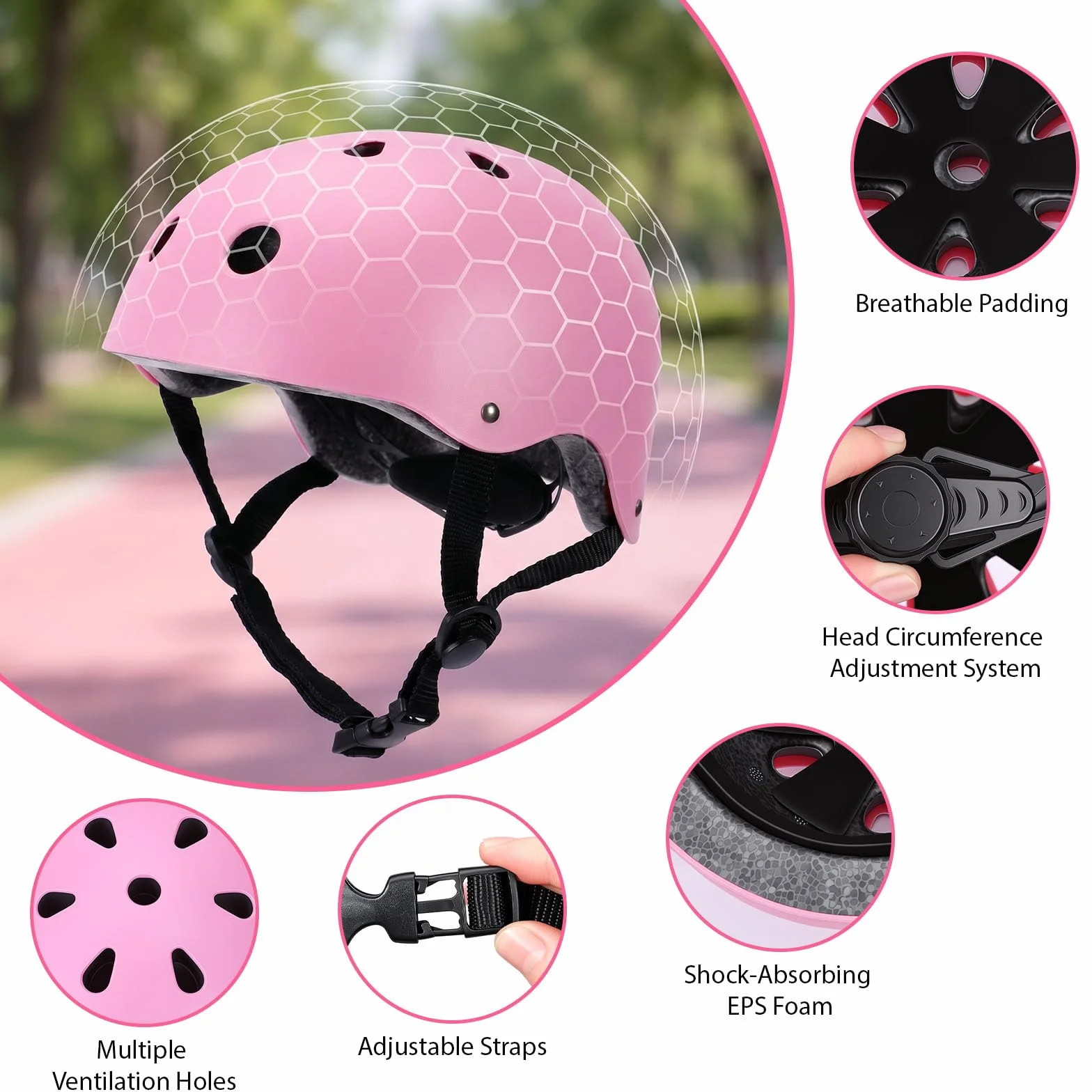 Equipo de Proteccion Infantil 9 Piezas con Casco Ajustable, Rodilleras, Coderas y Muñequeras para Patinaje Ciclismo