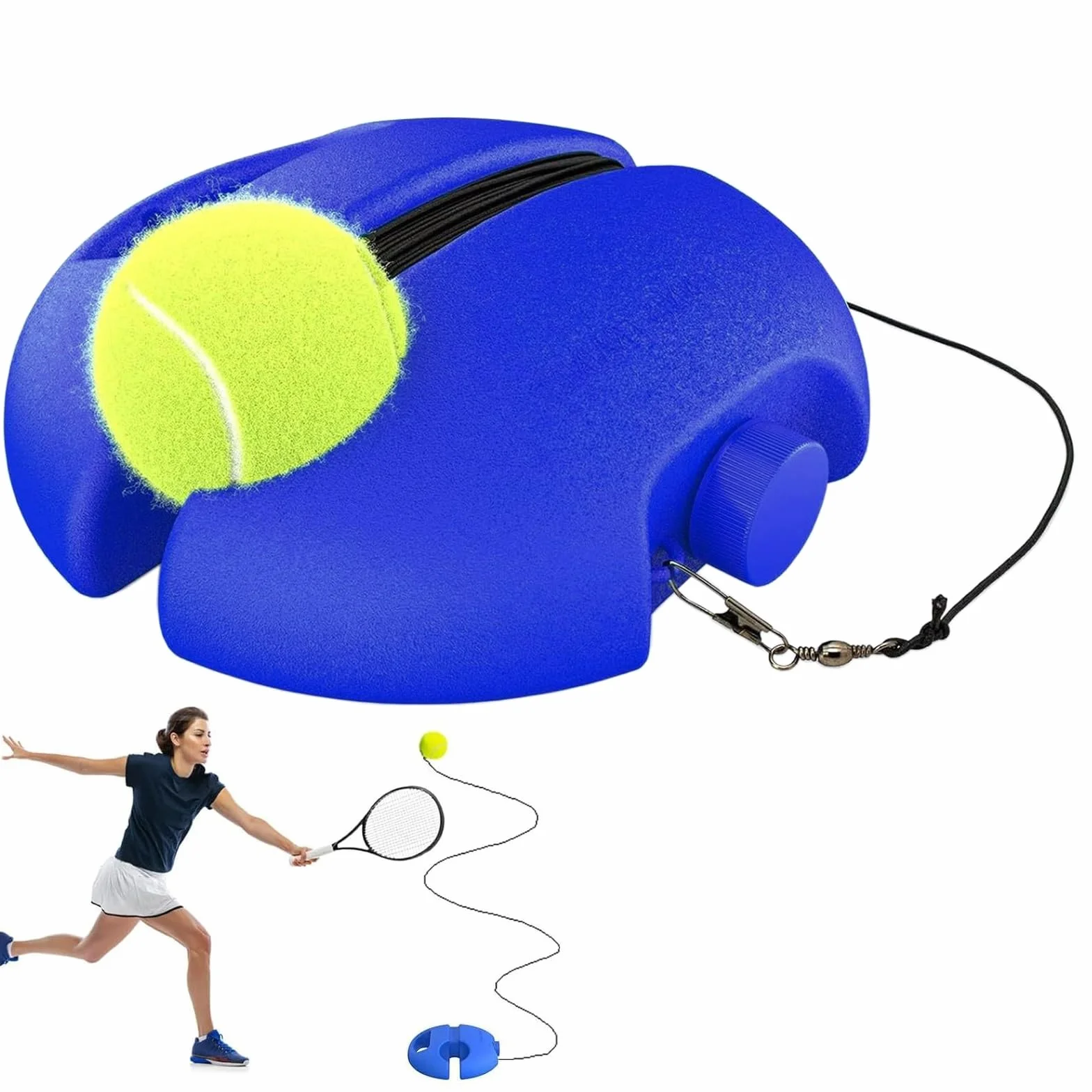 Entrenador De Tenis Kettle 3 Piezas Base Redonda Pelotas Tenis Gancho Rebote Antideslizante Entrenamiento Individual Adultos Niños