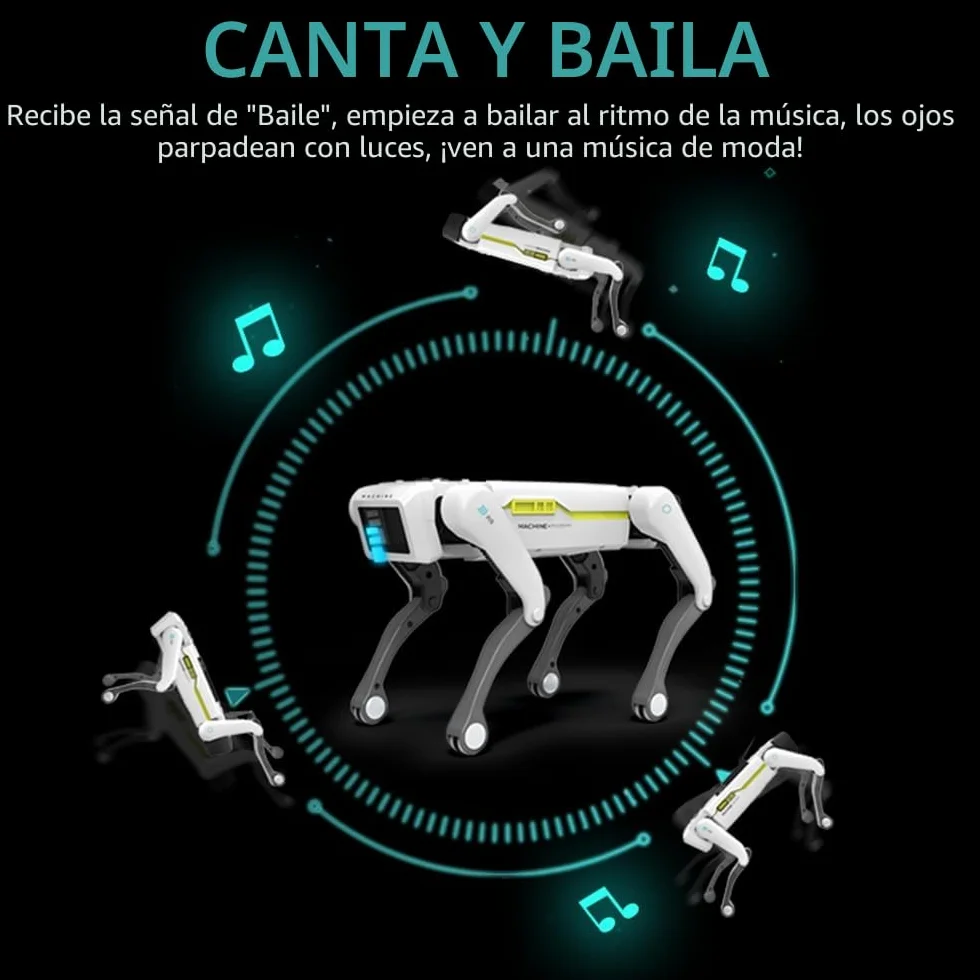 Robot perro juguete teledirigido para niños de 3 a 12 años, perro robot inteligente admite control de aplicación, puede programar, bailar, música e interactuar