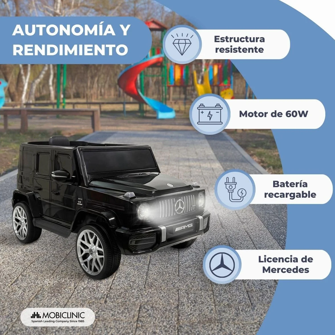 Mobiclinic Mercedes Benz AMG G63 Coche Eléctrico para Niños 12V Control Remoto y Pedal Todoterreno