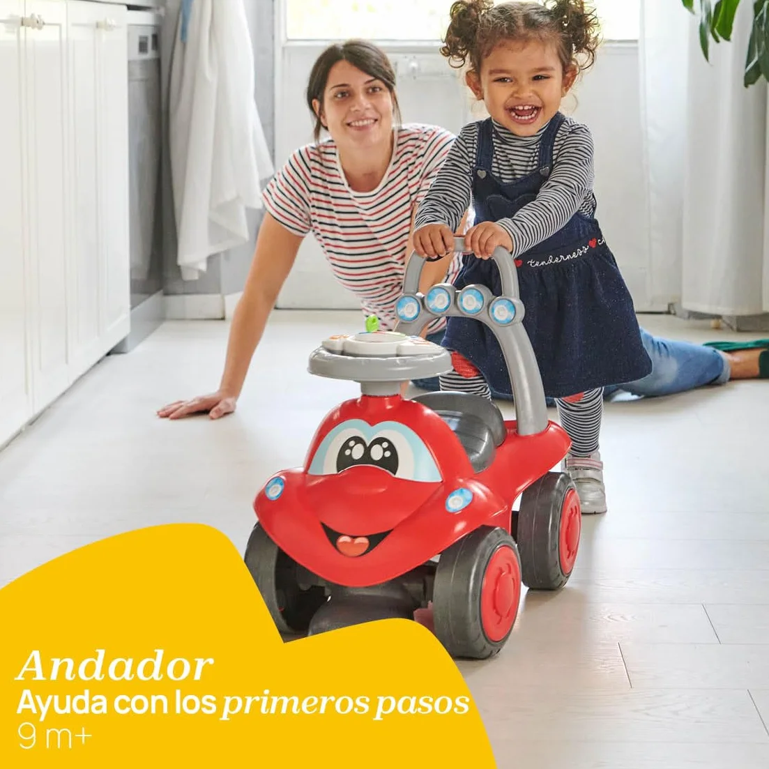 Chicco Andador Correpasillos 2 en 1 Billy El Caminón, Interactivo con Sonidos y Luces, Andador Bebé Primeros Pasos, Juguetes Bebés y Niños De 9 Meses a 3 Años, Amarillo