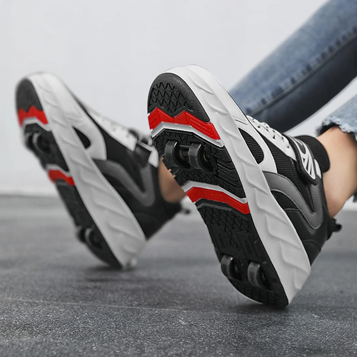Zapatos con Ruedas para Niñas y Niños, Patines Multiusos 2 en 1, Zapatillas Deportivas Retráctiles