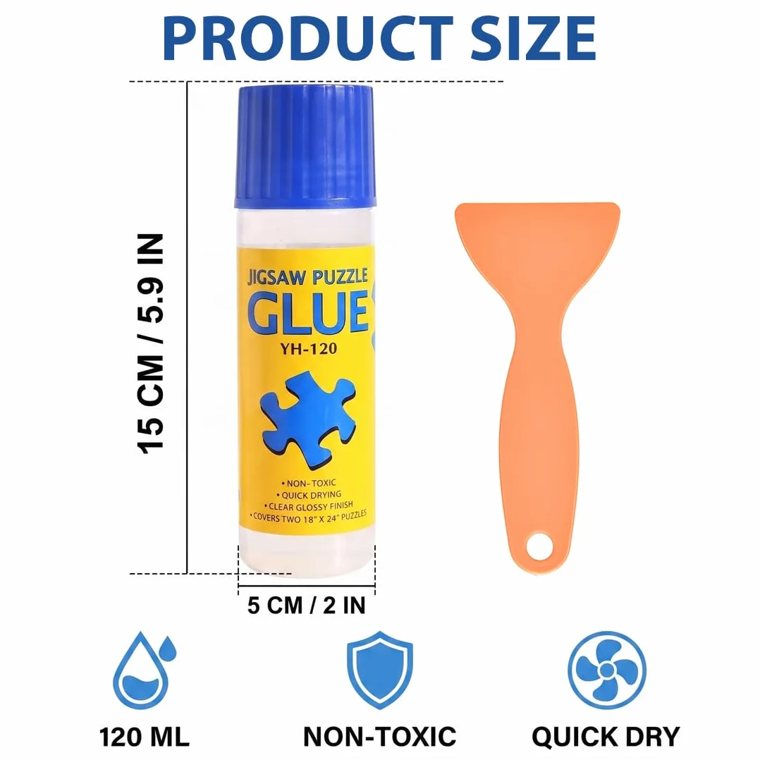 GXGM Pegamento transparente para rompecabezas de 120ml para adultos y niños, pegamento para rompecabezas