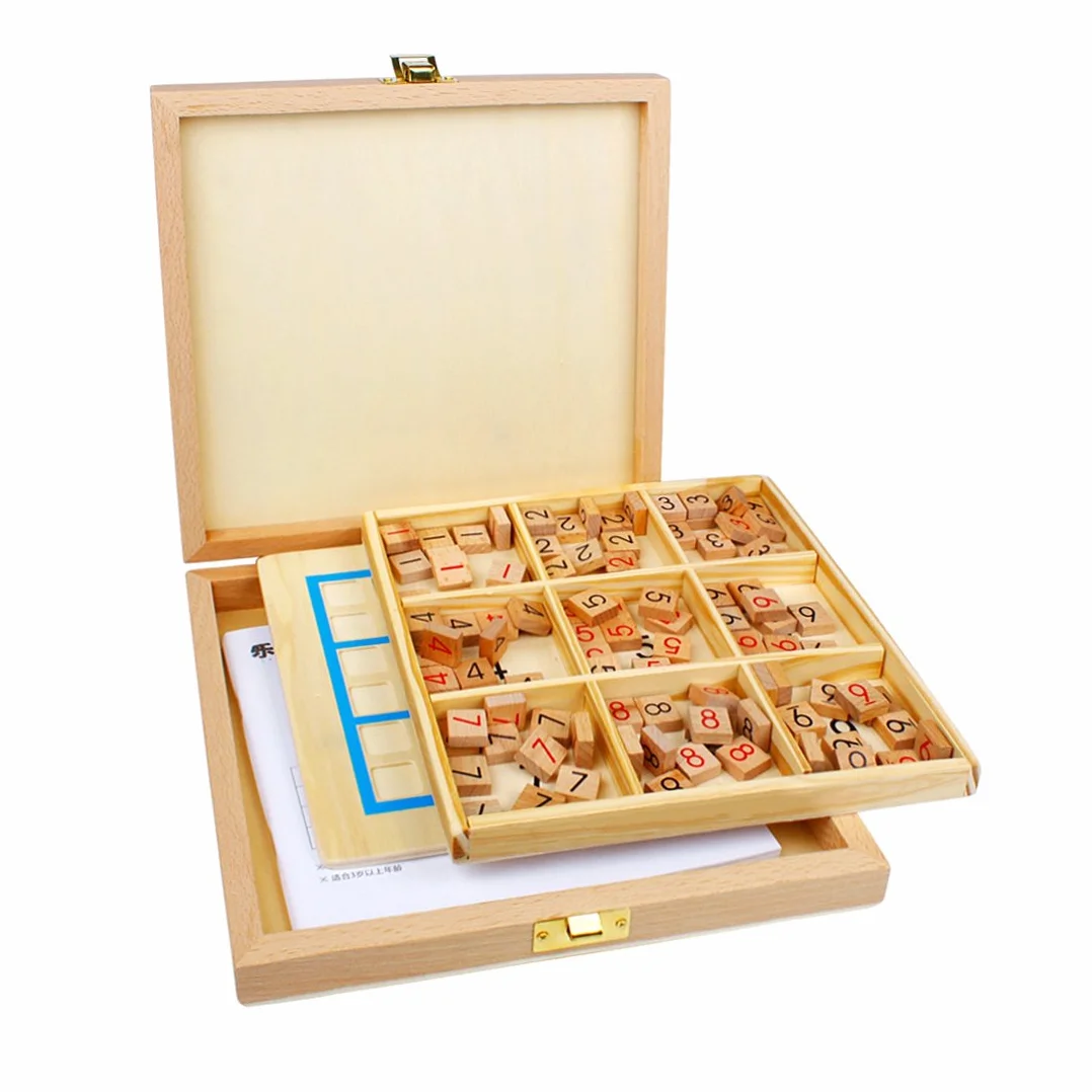 Andux Zone Sudoku Tablero Caja 3-en-1 De Madera Número de Lugar Juguete SD-03 (Rosado)