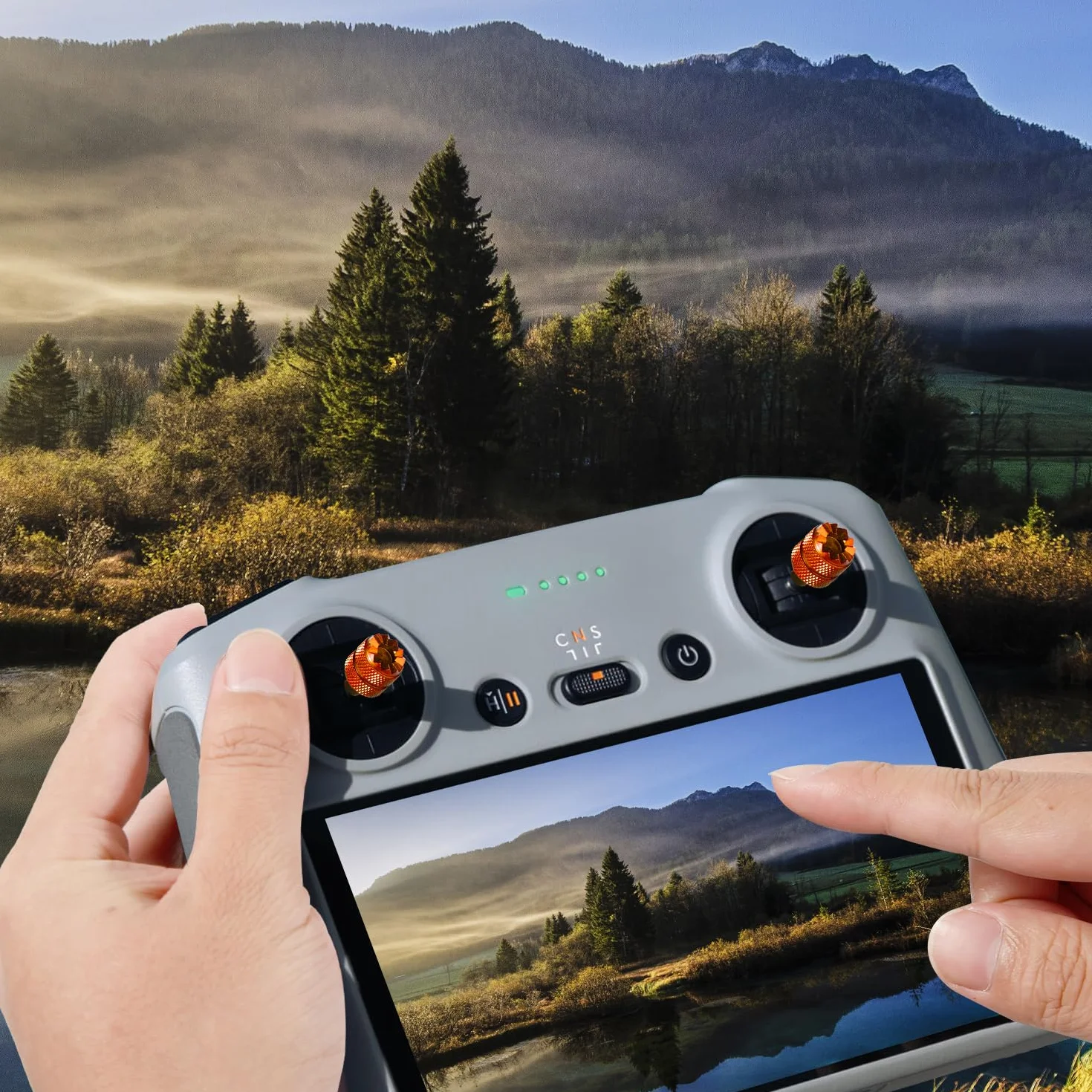 lasuroa 4uds Balancín de Pulgar de Drones para dji Mini 3 Pro dji RC Controlador Inteligente, Joysticks para Drones Desmontables Palos de Controlador de Drones Palancas Control Drones (Naranja Plata)